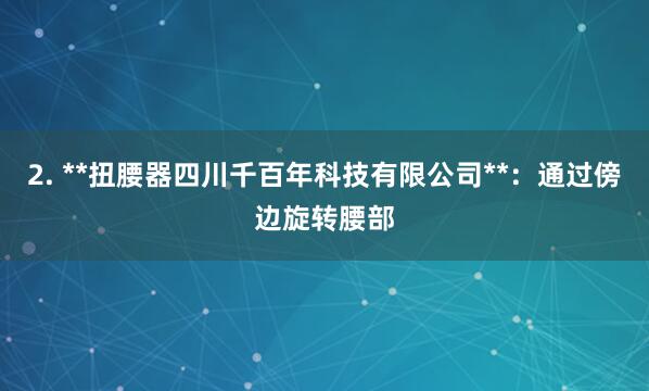 2. **扭腰器四川千百年科技有限公司**：通过傍边旋转腰部